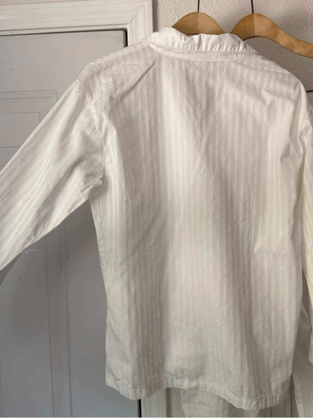BEDHEAD PJS white striped cotton long sleeve shirt pants set sleep pajamas - Picture 5 of 7